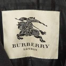 Burberry Black Wool Mid Length Double Breasted Coat M