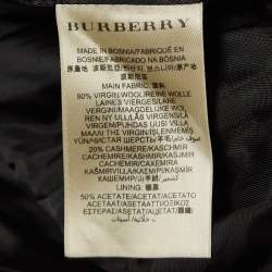 Burberry Black Wool Mid Length Double Breasted Coat M