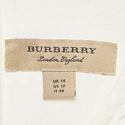 Pre Owned Burberry White Mesh Flared Sleeveless Short Dress L