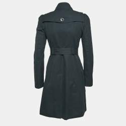 Burberry Navy Blue Gabardine Double Breasted Trench Coat S