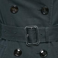 Burberry Navy Blue Gabardine Double Breasted Trench Coat S
