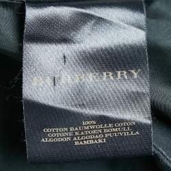 Burberry Navy Blue Gabardine Double Breasted Trench Coat S