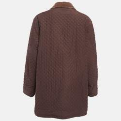 Pre Owned Burberry Vintage Burgundy Quilted Jacket M