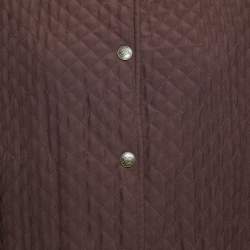 Pre Owned Burberry Vintage Burgundy Quilted Jacket M