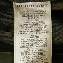 Burberry Brown Leather Double Breasted Trench Coat S