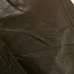 Burberry Brown Leather Double Breasted Trench Coat S