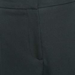 Burberry Black Virgin Wool Fringed Slim Leg Pants M