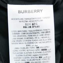 Burberry Black Virgin Wool Fringed Slim Leg Pants M