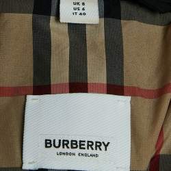 Pre Owned Burberry London Black Synthetic Adjustable Waist Mid-Length Coat S