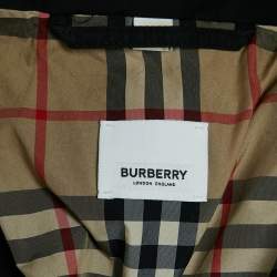 Pre Owned Burberry London Black Synthetic Adjustable Waist Mid-Length Coat S