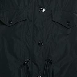 Pre Owned Burberry London Black Synthetic Adjustable Waist Mid-Length Coat S