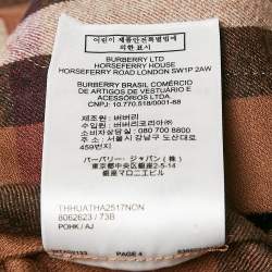 Pre Owned Burberry Brown Plaid Wool Belted Shirt Dress M
