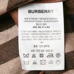 Pre Owned Burberry Brown Plaid Wool Belted Shirt Dress M