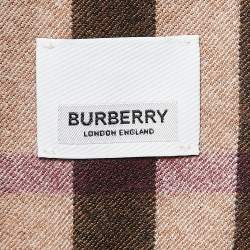 Pre Owned Burberry Brown Plaid Wool Belted Shirt Dress M