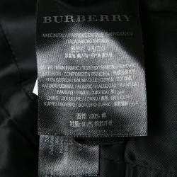 Pre Owned Burberry Brown Gabardine Double Breasted Coat S