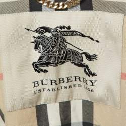 Burberry Beige Gabardine Cotton Double Breasted Trench Coat M