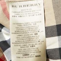 Burberry Beige Gabardine Cotton Double Breasted Trench Coat M
