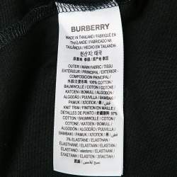 Pre Owned Burberry Black Logo Print Cotton Jersey Crew Neck T-Shirt S