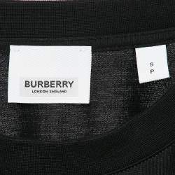 Pre Owned Burberry Black Logo Print Cotton Jersey Crew Neck T-Shirt S