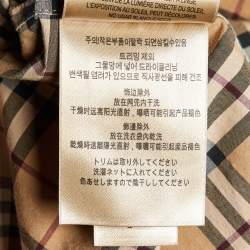Pre Owned Burberry Beige Plaid Cotton Contrast Trimmed Mini Shirt Dress M