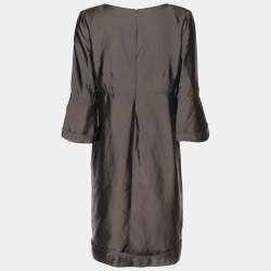 Burberry Grey Silk Midi Dress S