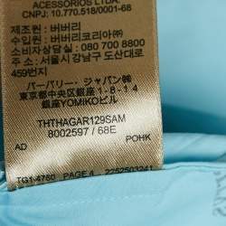 Pre Owned Burberry Blue Logo Print Cotton Oversized Shirt S