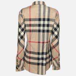 Burberry Beige Nova Check Cotton Shirt XL