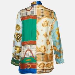 Pre Owned Burberry Multicolor Archive Print Silk Neck Tie Shirt S