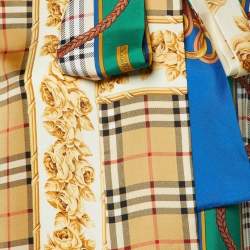 Pre Owned Burberry Multicolor Archive Print Silk Neck Tie Shirt S