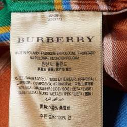 Pre Owned Burberry Multicolor Archive Print Silk Neck Tie Shirt S