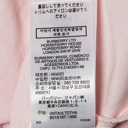 Pre Owned Burberry Pink TB Embroidered Cotton Crew Neck T-Shirt M
