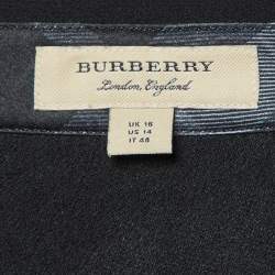 Burberry Black Crepe Buckle Detail Midi Dress L