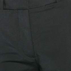 Pre Owned Burberry Black Wool Blend Straight Leg Trousers S