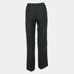 Pre Owned Burberry Black Wool Blend Straight Leg Trousers S