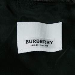 Pre Owned Burberry Black Wool Blend Straight Leg Trousers S