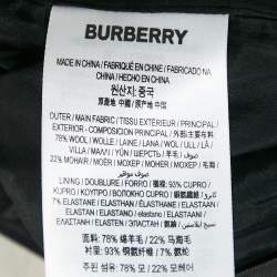 Pre Owned Burberry Black Wool Blend Straight Leg Trousers S