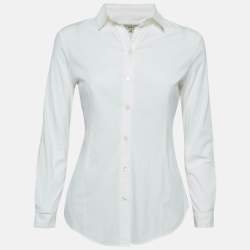 Burberry White Cotton Button Front Shirt S