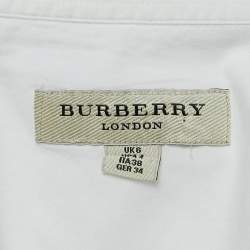 Burberry White Cotton Button Front Shirt S