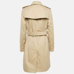مملوكة مسبقًا Burberry Beige Gabardine Cotton Double Breasted Trench Coat M