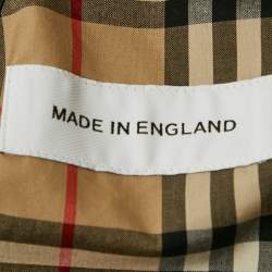 Pre Owned Burberry Black Gabardine Double Breasted Crop Trench Coat M