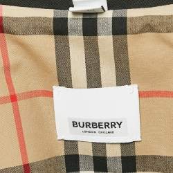 Pre Owned Burberry Black Gabardine Double Breasted Crop Trench Coat M