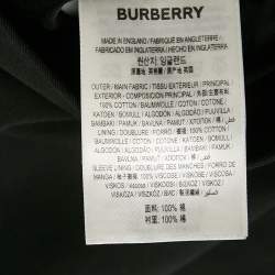 Pre Owned Burberry Black Gabardine Double Breasted Crop Trench Coat M