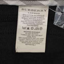 Burberry Black Stretch Cotton Blend Flared Pants L