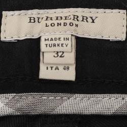 Burberry Black Stretch Cotton Blend Flared Pants L