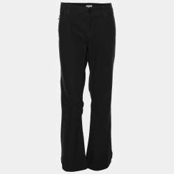 Burberry Black Stretch Cotton Blend Flared Pants L