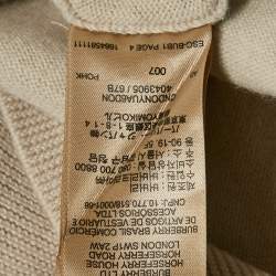 Pre Owned Burberry Grey Floral Intarsia Merino Wool Crew Neck Sweater L