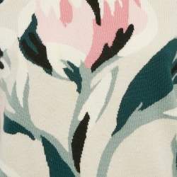 Pre Owned Burberry Grey Floral Intarsia Merino Wool Crew Neck Sweater L