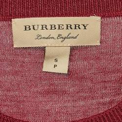 Burberry Red Merino Wool Elbow Patch Detail Sweater S