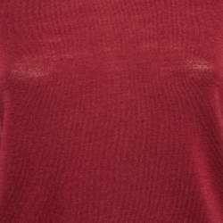 Burberry Red Merino Wool Elbow Patch Detail Sweater S