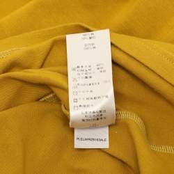 Burberry Yellow Cotton Blend Shoulder Patch V-Neck T-Shirt L